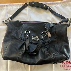 Coach Madison Audrey Black Leather Shoulder Bag